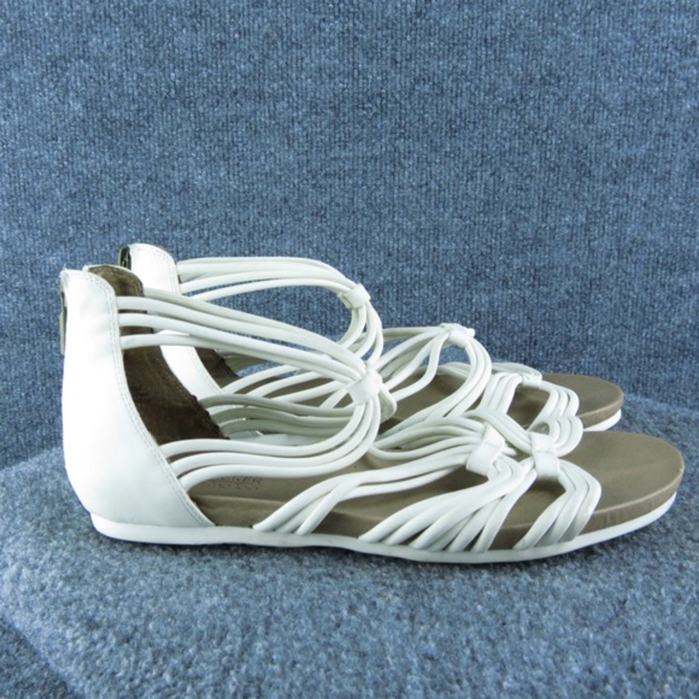Adam Tucker‎ Stella Women Strappy Sandal Shoes Size 9 Medium White Synthetic - Picture 4 of 9